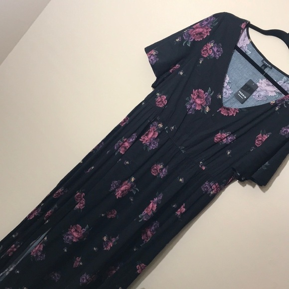 Torrid black floral challis maxi dress plus size 2 - Picture 6 of 9